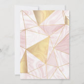 Marmeren Roze Goud Wit Meisje Baby shower Uitnodig Kaart (Achterkant)