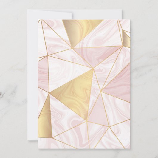 Marmeren Roze Goud Wit Meisje Baby shower Uitnodig Kaart (Achterkant)