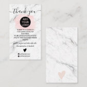 Marmeren roze penseelstreek logo orde dank u visitekaartje (Voorkant / Achterkant)