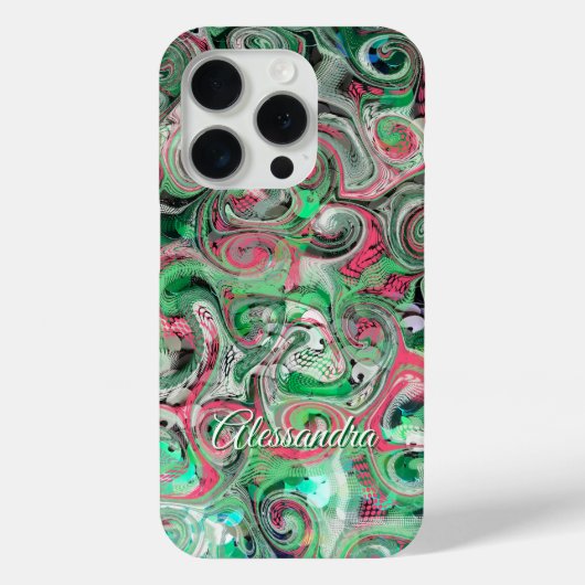 Marmeren schattige scriptnaam feestelijk groen roo Case-Mate iPhone case (Achterkant)