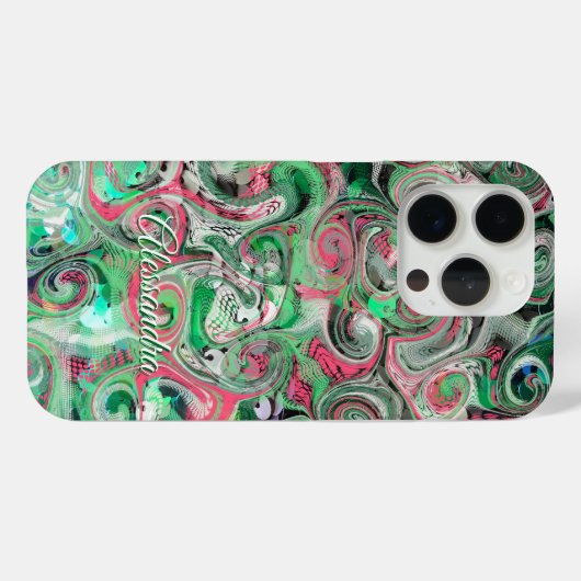 Marmeren schattige scriptnaam feestelijk groen roo Case-Mate iPhone case (Achterkant (horizontaal))