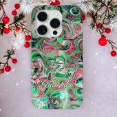 Marmeren schattige scriptnaam feestelijk groen roo Case-Mate iPhone case