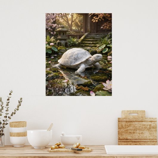 Marmeren Schildpad Kustrust Poster (Keuken)