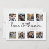 Marmeren Script Foto Collage Liefde & Dank Bedankkaart (Voorkant)