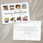 Marmeren Script Fotocollage Kerstmis Feestdagenkaart