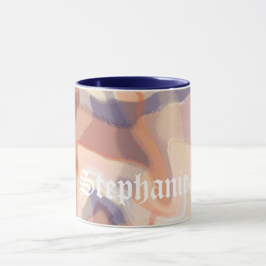 Marmeren script herfst terracotta paarse modern mok (Midden)