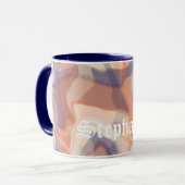 Marmeren script herfst terracotta paarse modern mok (Voorkant links)