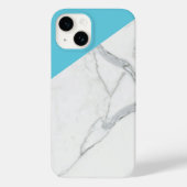 Marmeren Seafoam Blauw Beschermende iPhone Case 14 (Achterkant)
