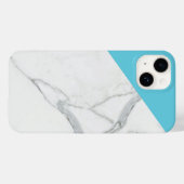 Marmeren Seafoam Blauw Beschermende iPhone Case 14 (Achterkant (horizontaal))