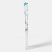 Marmeren Seafoam Blauw Beschermende iPhone Case 14 (Achterkant / Links)