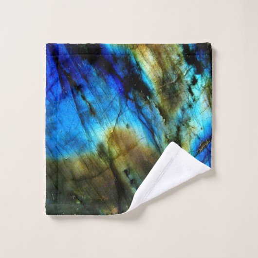 Marmeren steen blauwgroen turkoois indigo blauw ag bad handdoek (Wasdoekje)