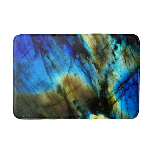 Marmeren steen blauwgroen turkoois indigo blauw ag badmat (Voorkant)