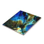 Marmeren steen blauwgroen turkoois indigo blauw ag tegeltje (Zijkant)