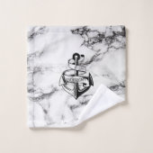 Marmeren steen en anker bad handdoek (Wasdoekje)
