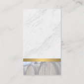 Marmeren steen en hout Trim wijn | wijnvat Visitekaartje (Achterkant)