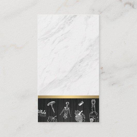 Marmeren Steen en Hout Trim Wijnpatroon Visitekaartje (Achterkant)