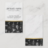 Marmeren Steen en Hout Trim Wijnpatroon Visitekaartje (Voorkant / Achterkant)