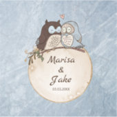 Marmeren steen en uilen sticker (Voorkant)