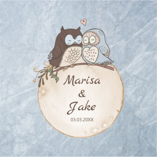 Marmeren steen en uilen sticker (Voorkant)