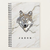 Marmeren steen en wolf planner (Voorkant)
