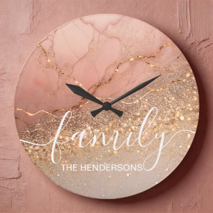 Marmeren Steen Familie Gepersonaliseerd Grote Klok