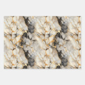 Marmeren steen Goud Metallic Look Inpakpapier Vel (Voorkant)