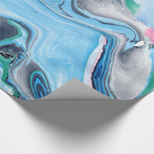 Marmeren steen heldere kleuren cadeaupapier (Hoek)