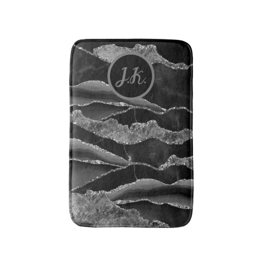 Marmeren steen in grijze witte & gouden badkamer badmat (Voorkant Verticaal)