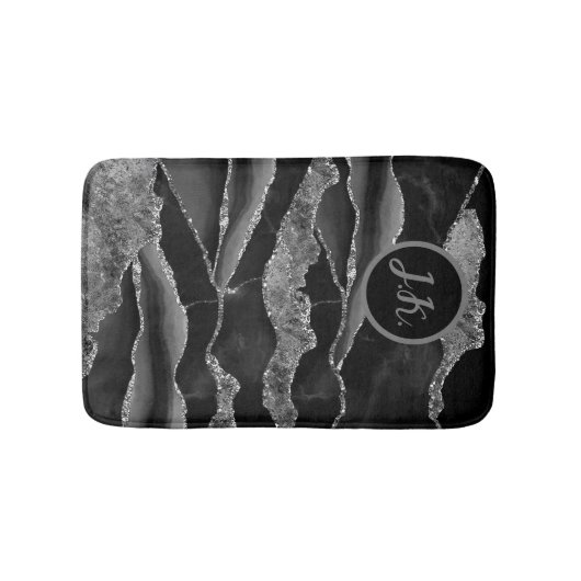 Marmeren steen in grijze witte & gouden badkamer badmat (Voorkant)