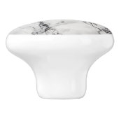 Marmeren steen in witte en zwarte kleuren keramische knop (Zijkant)