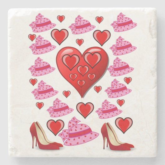 Marmeren Steen Onderzetter Valentijnsdag (Voorkant)