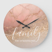 Marmeren Stenen Familie Gepersonaliseerd Grote Klok (Voorkant)