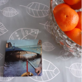 Marmeren stenen gracht thema onderzetter. onderzetter