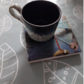 Marmeren stenen gracht thema onderzetter. onderzetter