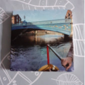 Marmeren stenen gracht thema onderzetter. onderzetter