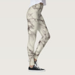 Marmeren stenen ivoor kleur Leggings<br><div class="desc">Ivoor Marmeren Steen Leggings MIGNED Design</div>