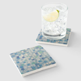 Marmeren stenen onderzetter "Blue Weave"