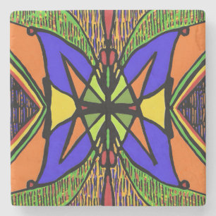 Marmeren stenen onderzetter met abstract ontwerp
