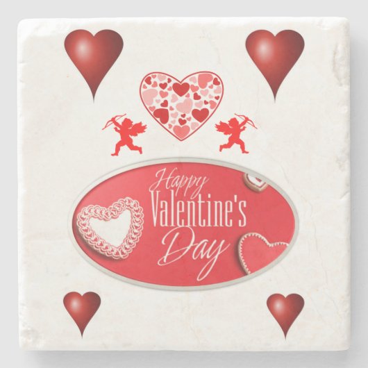 Marmeren Stenen Onderzetter Valentijnsdag (Voorkant)