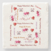 Marmeren stenen onderzetter Valentijnsdag Koppels  (Voorkant)
