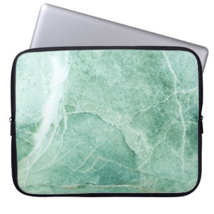Marmeren stenen patroon, groene textuur. laptop sleeve