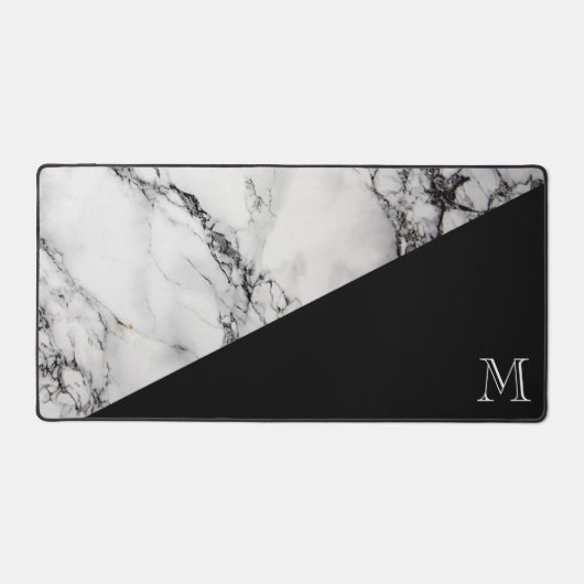 Marmeren stenen textuur zwart-wit bureaumat (Voorkant)