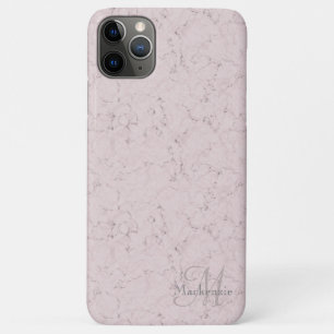Marmeren Stijl Blush Roze Grijs Monogram Aangepast Case-Mate iPhone Case