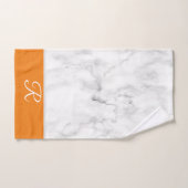 Marmeren Stijl Sinaasappel Monogram Initiaal Badka Bad Handdoek (Handdoek)