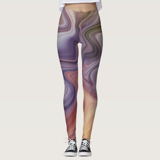Marmeren Stijl Stroom Leggings (Voorkant)