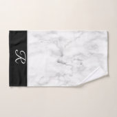 Marmeren Stijl Zwart Wit Monogram Initiaal Badkame Bad Handdoek (Handdoek)