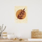 Marmeren Sunset Leaf Poster (Keuken)