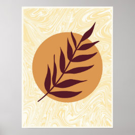 Marmeren Sunset Leaf Poster