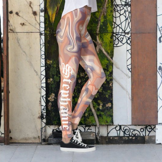 "Marmeren tartan schattig script naam boho terraco Leggings