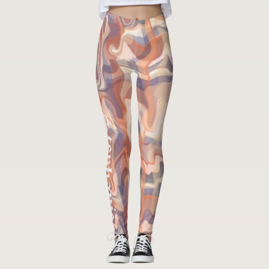 "Marmeren tartan schattig script naam boho terraco Leggings (Voorkant)